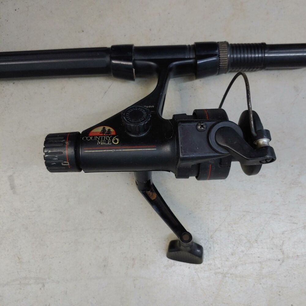 Vintage Johnson Country Mile 6 Spinning Reel W/ ROD - Ambidextrous Fishing Pole